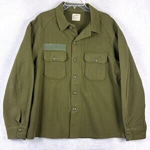 VTG US Army OG 108 Field Shirt Mens XL Cold Weather Wool Overshirt Military